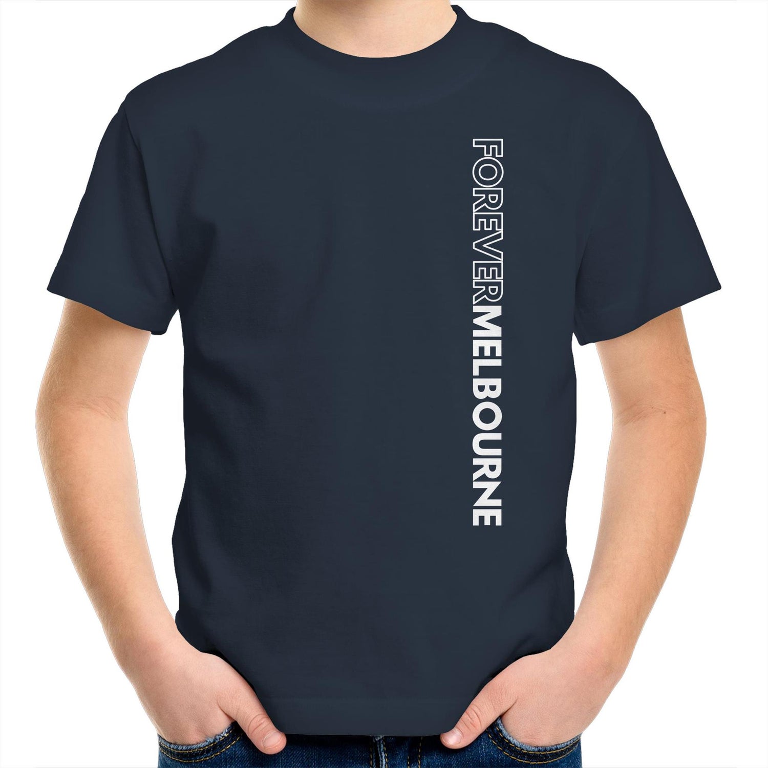 Forever Melbourne - Kids Vertical Slogan Youth Crew T-Shirt Children's Clothing Melbourne City