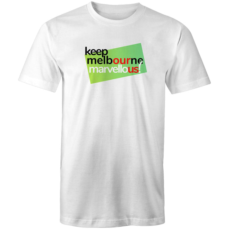 Men's T-shirt "Keep Melbourne Marvellous!" Hoddle Grid Garden State Green Design Tee