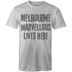 Men's Melbourne T-shirt "Marvellous lives here" - Slogan Tee Plus Sizes