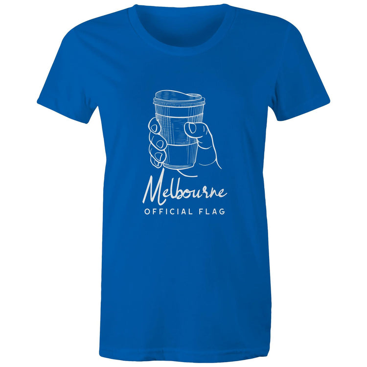 "Melbourne City Official Flag" (take away coffee cup) Funny T-shirt - Women's Top