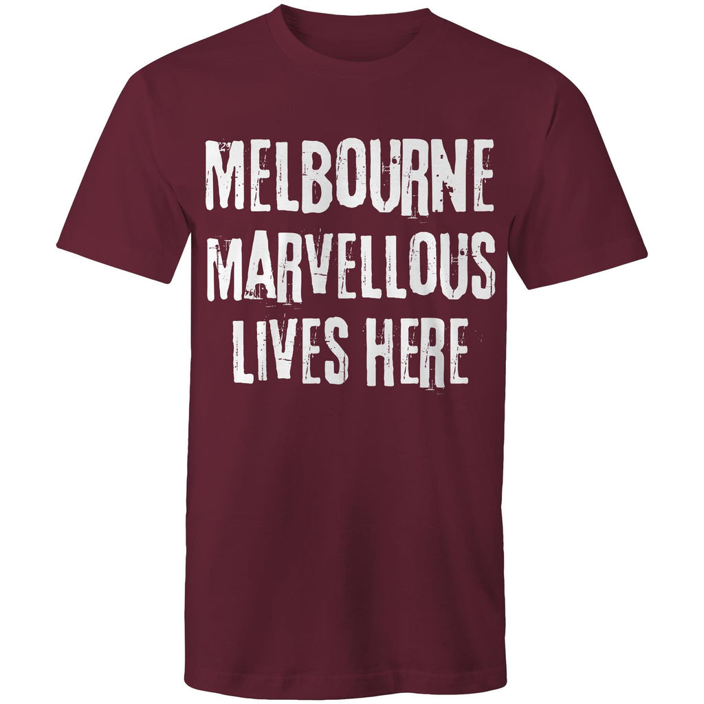 Men's Melbourne T-shirt "Marvellous lives here" - Slogan Tee Plus Sizes