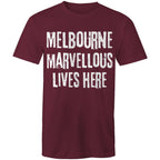 Men's Melbourne T-shirt "Marvellous lives here" - Slogan Tee Plus Sizes