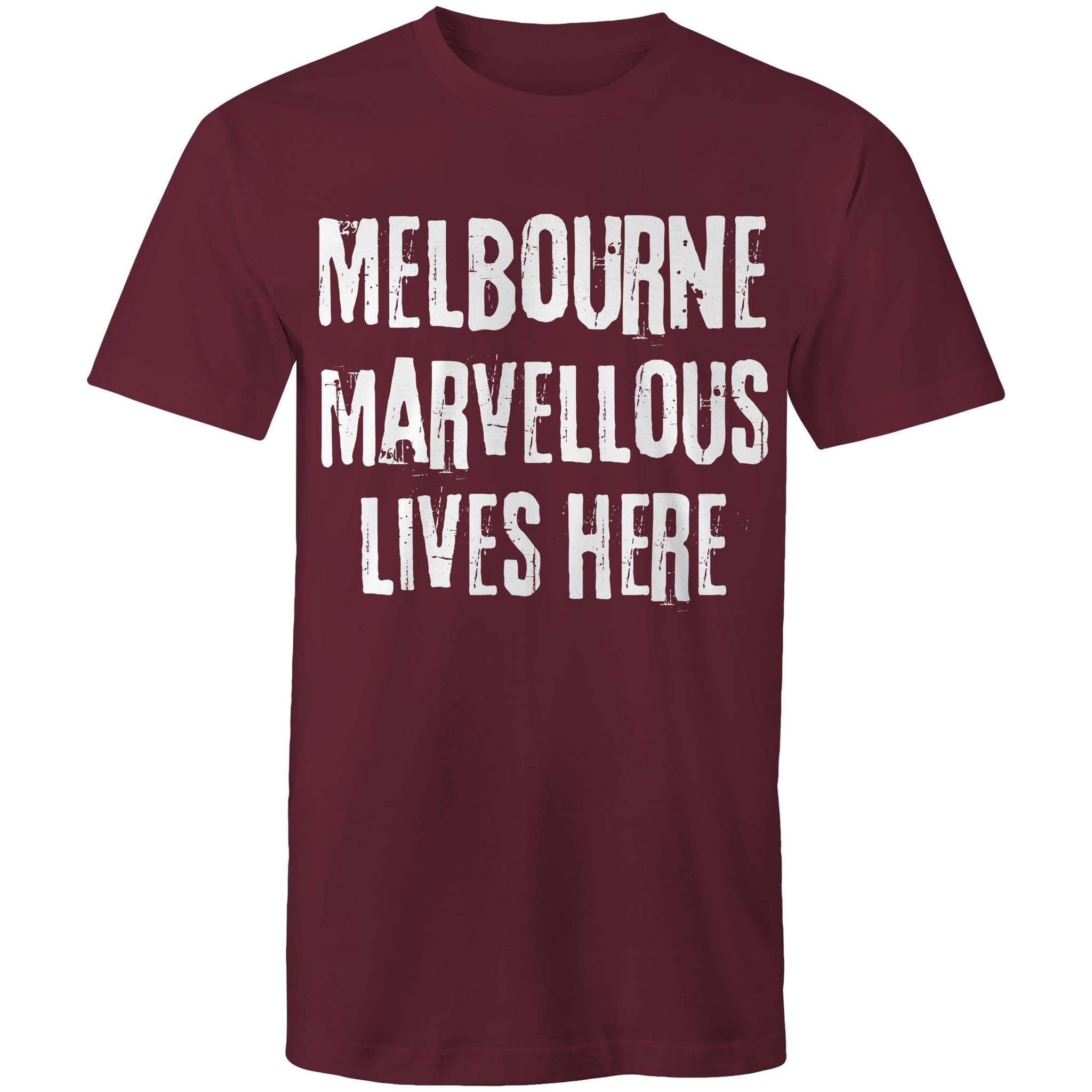 Men's Melbourne T-shirt "Marvellous lives here" - Slogan Tee Plus Sizes