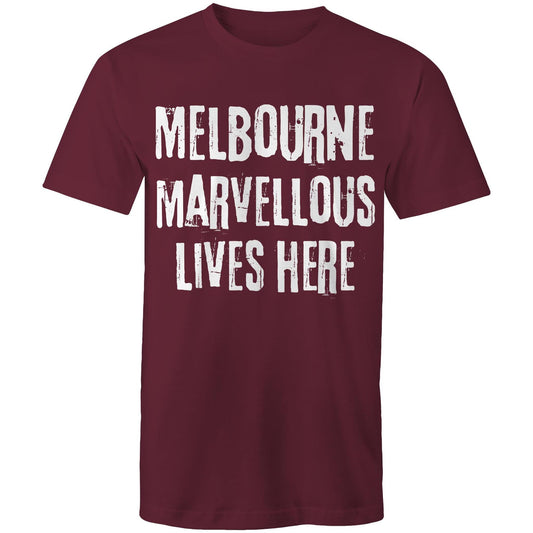 Men's Melbourne T-shirt "Marvellous lives here" - Slogan Tee Plus Sizes-Keep Melbourne Marvellous Official Store