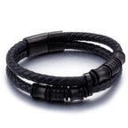 Fashion Bracelet Magnetic-Clasp Double-Layer Woven Leather Jewellery