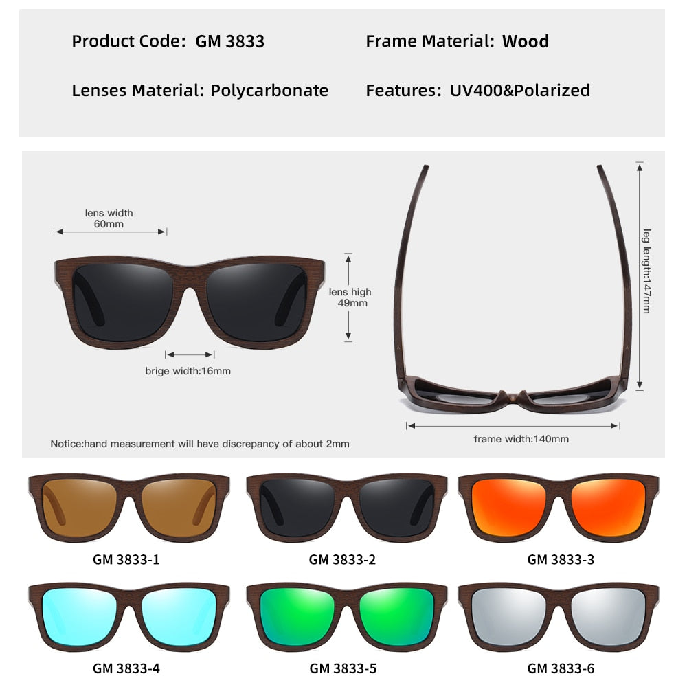 Bamboo Frame Sunglasses Natural Wood With Gift Box-Keep Melbourne Marvellous Official Store