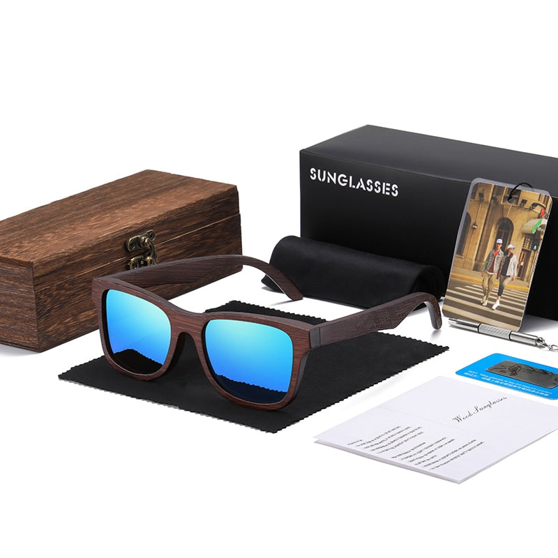 Bamboo Frame Sunglasses Natural Wood With Gift Box-Keep Melbourne Marvellous Official Store