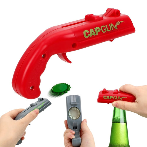 Cap Gun Beer Cap Launcher Bottle Opener Shooter Novelty Bar Utensil