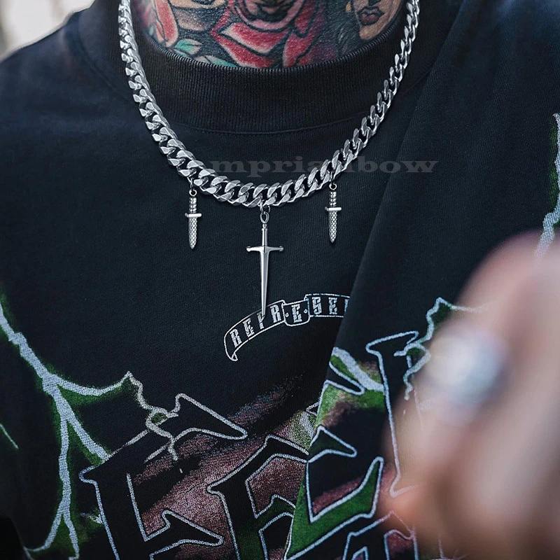 Big Links Necklace Chunky Choker Stainless Steel Cuban-Style Links 3mm to 7mm