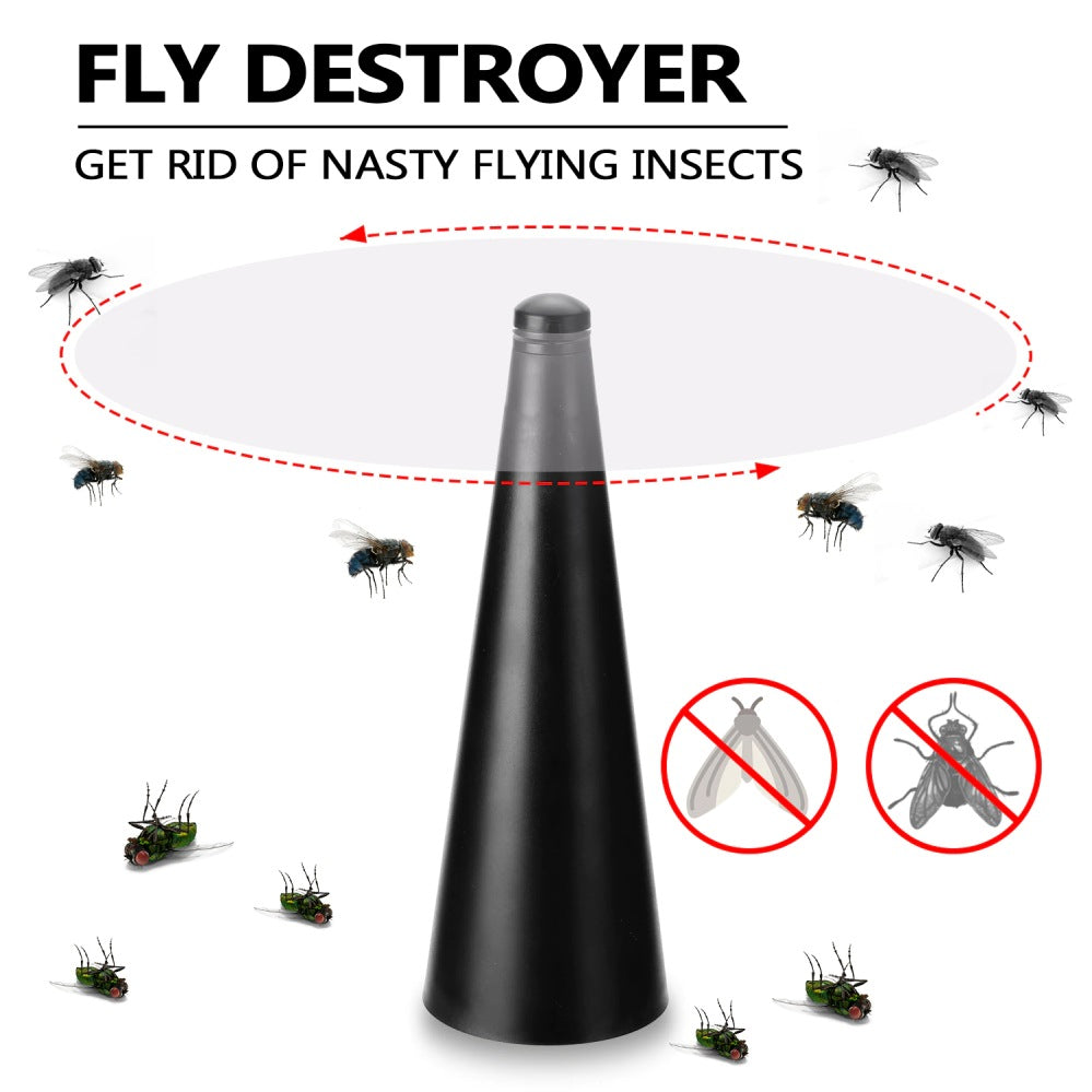 Fly Bugs Fan Protect Food Safe Spinning Swatter Soft Blades Portable Picnic Tool
