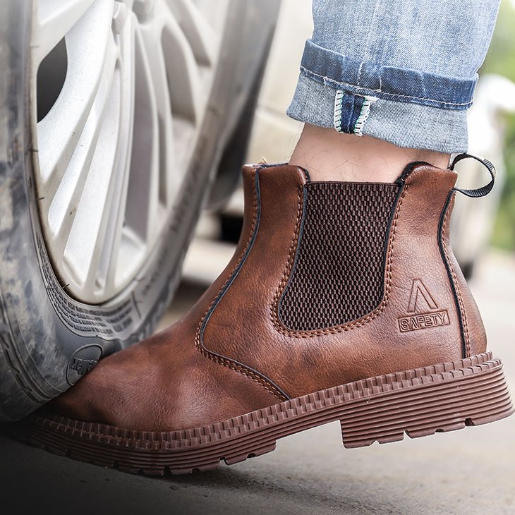 Safety Work Boots Steel-Capped Toes and Anti-Puncture Soles