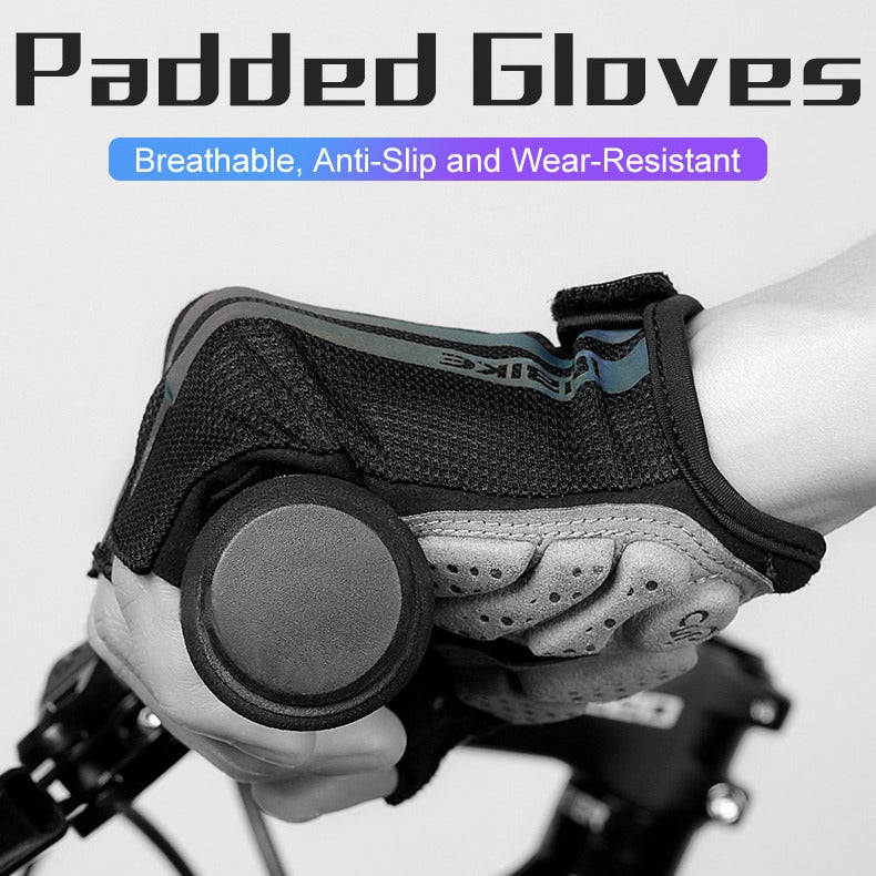 Cycling Gym Workout Half-finger Gloves With Shock-Absorbing Gel Palm Pads