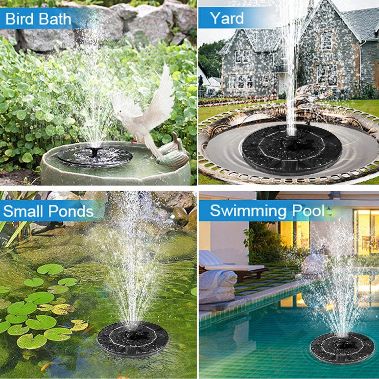 Solar Powered Floating Water Fountain 2.5W Bird Bath Garden Pond Decoration