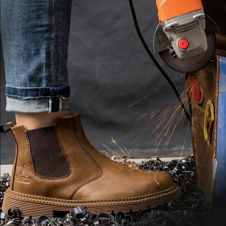 Indestructible Safety Work Boots Steel-Capped Toes & Anti-Puncture Soles Pull-Ups