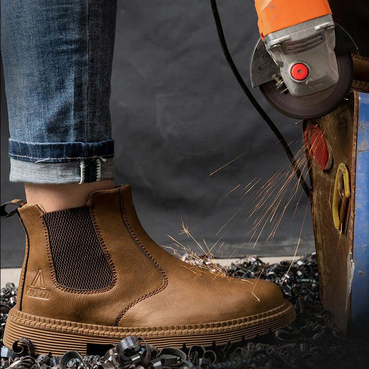 Indestructible Safety Work Boots Steel-Capped Toes & Anti-Puncture Soles Pull-Ups