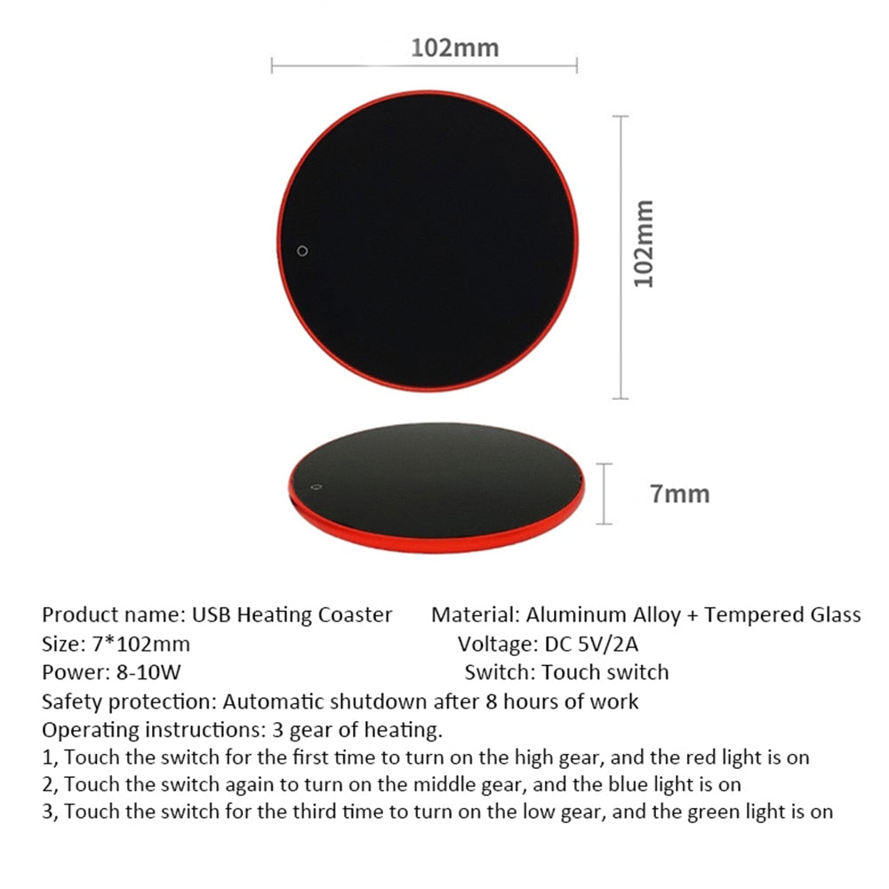 Beverage Warmer USB Cup Heater 3 Modes Auto-Off Keep Warm Tea Coffee-Keep Melbourne Marvellous Official Store