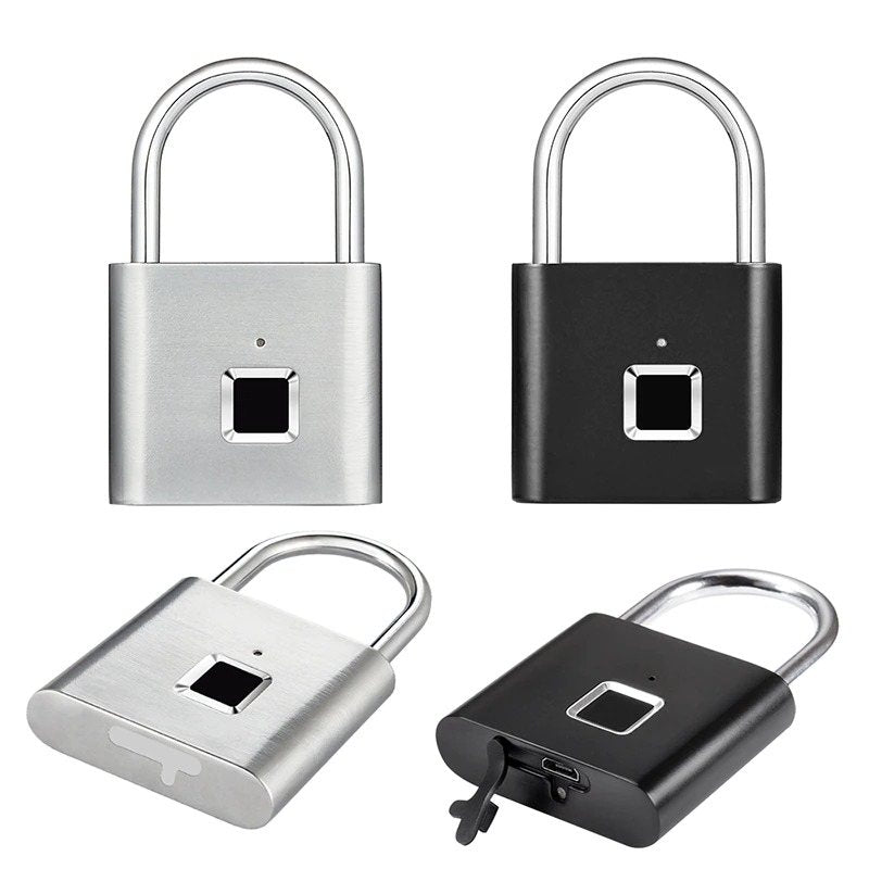 Fingerprint Padlock Biometric Home No Keys Lock USB Rechargeable