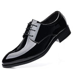 Italiano Black Patent Leather Oxford Dress Shoes Classic Shiny