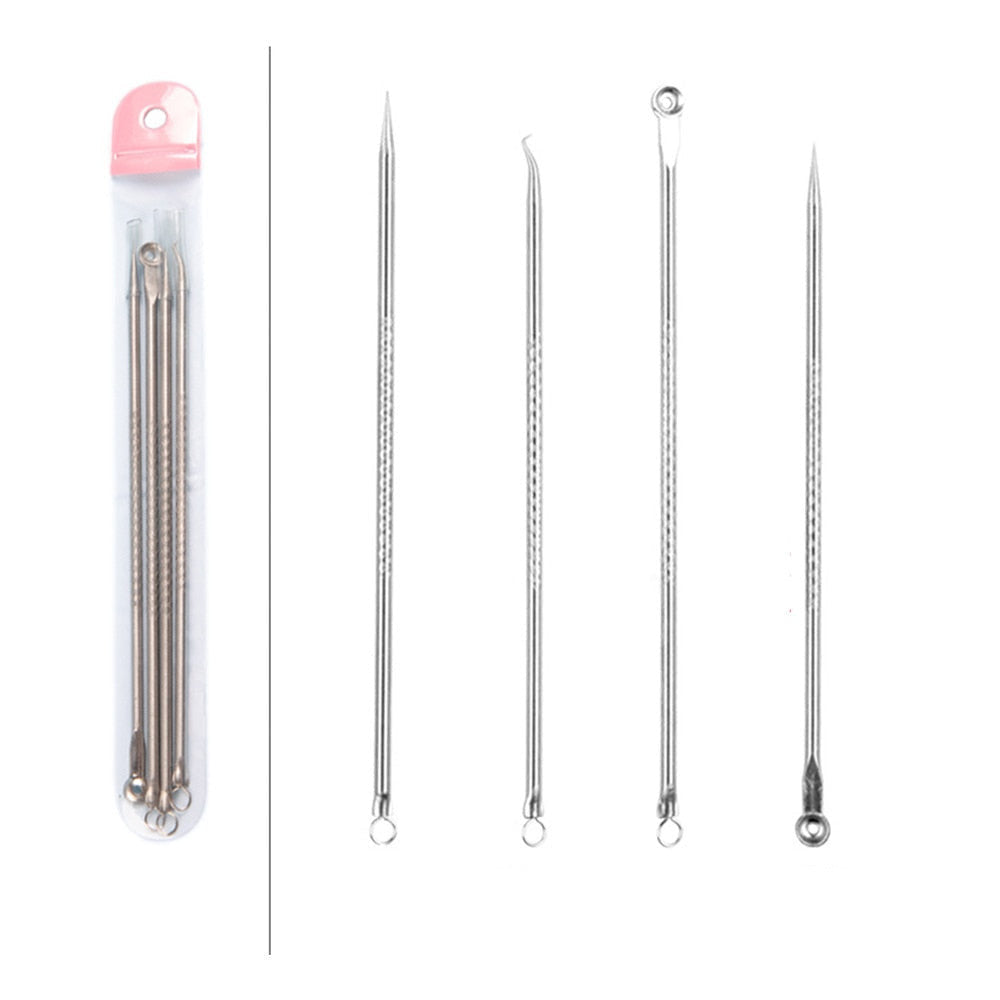Blackhead Pimples 4pcs Stainless Steel Tools Set How To Pop Pimples Professional Kit