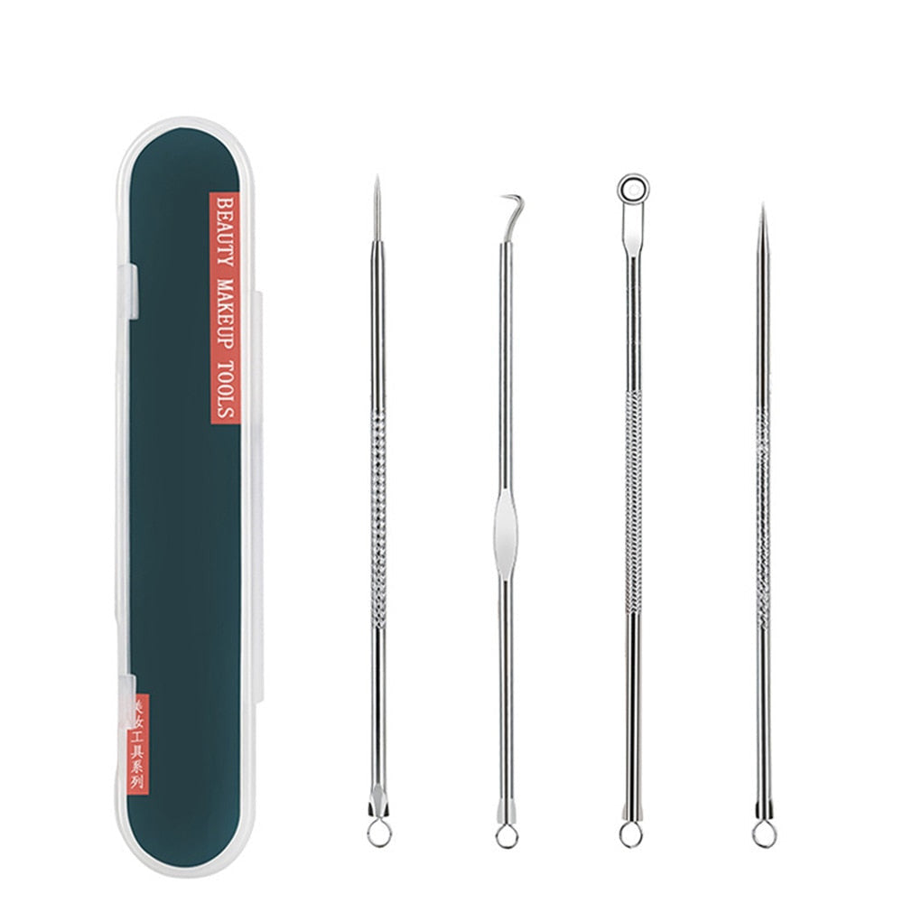 Blackhead Pimples 4pcs Stainless Steel Tools Set How To Pop Pimples Professional Kit
