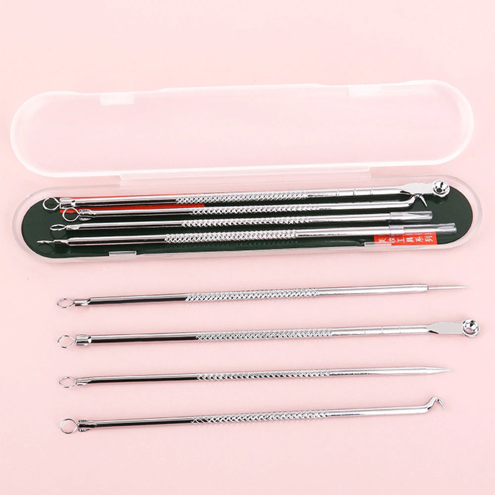 Blackhead Pimples 4pcs Stainless Steel Tools Set How To Pop Pimples Professional Kit