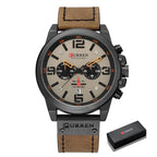 Luxury Quartz Sports Watch With Leather Strap