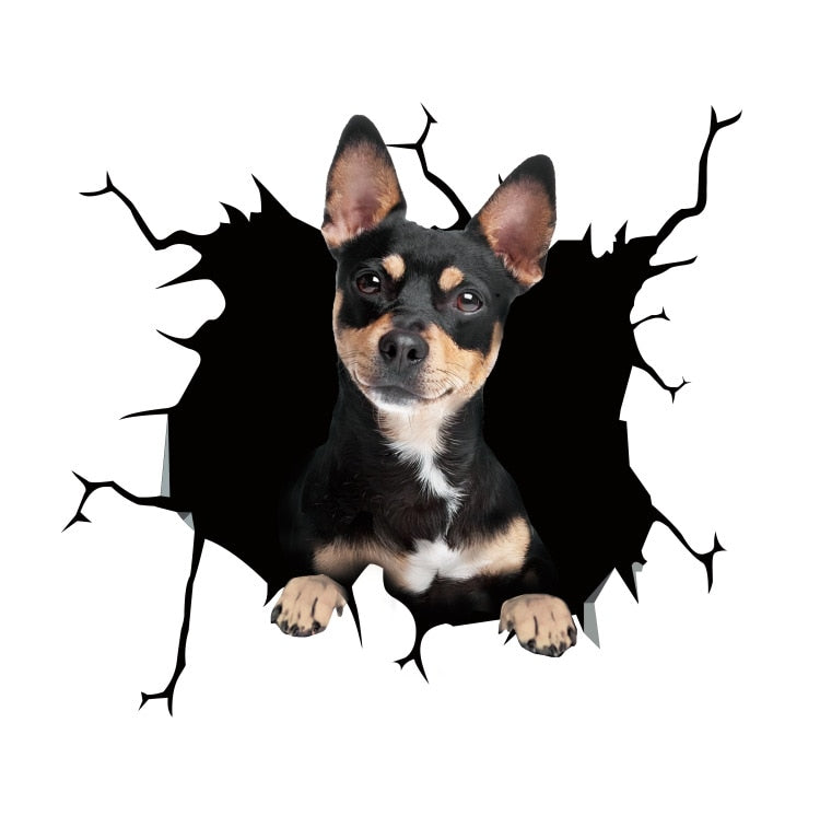 Fix Car Scratches Hide Dints Stickers Funny Cat and Dog 3D Decals