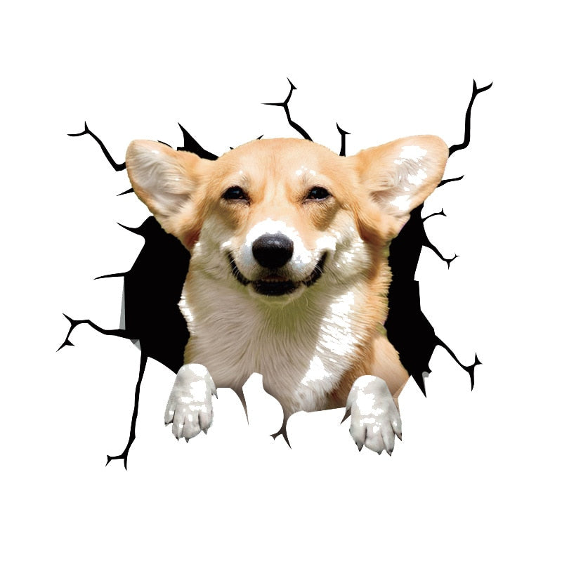 Fix Car Scratches Hide Dints Stickers Funny Cat and Dog 3D Decals