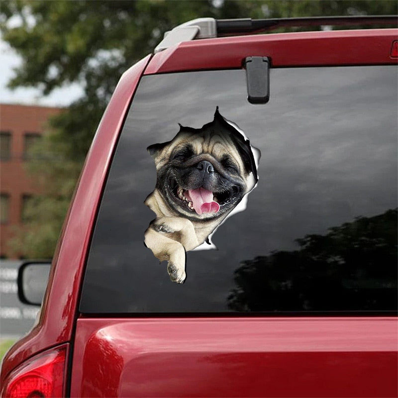Fix Car Scratches Hide Dints Stickers Funny Cat and Dog 3D Decals