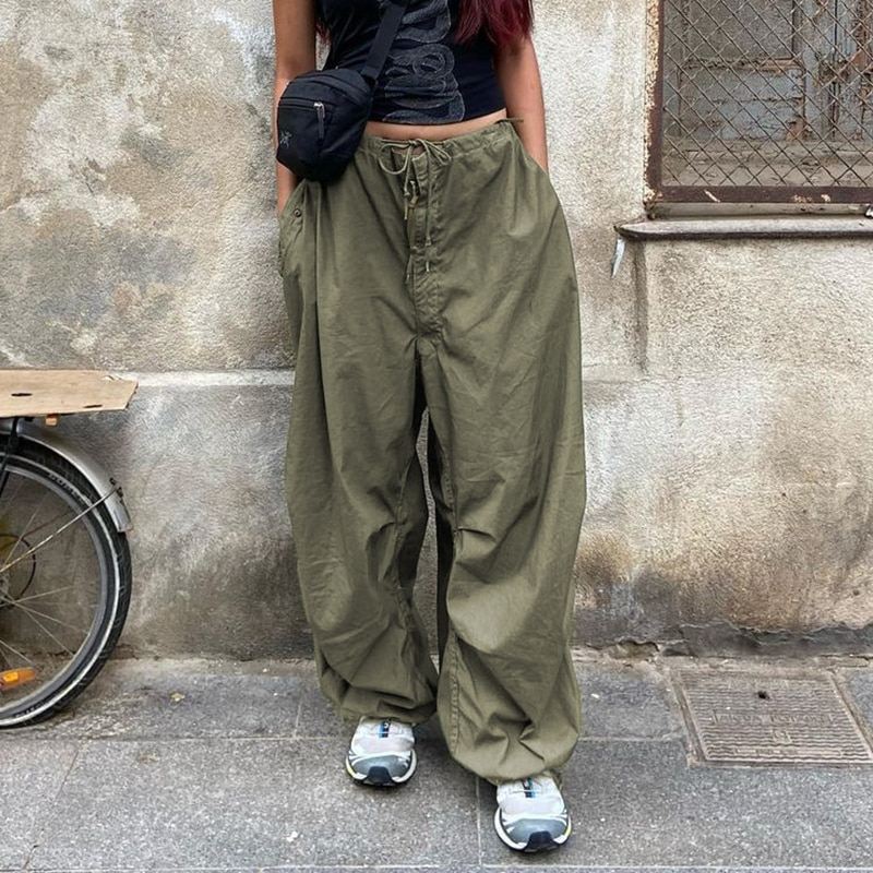 Baggy Cargo Parachute Pants Wide Leg