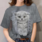 Cat T-Shirt - Kittens Printed Tee Plus Sizes