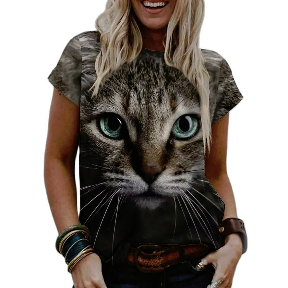 Cat T-Shirt - Kittens Printed Tee Plus Sizes