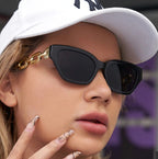 Cat Eye Chain Link Vintage Fashion Sunglasses Women's