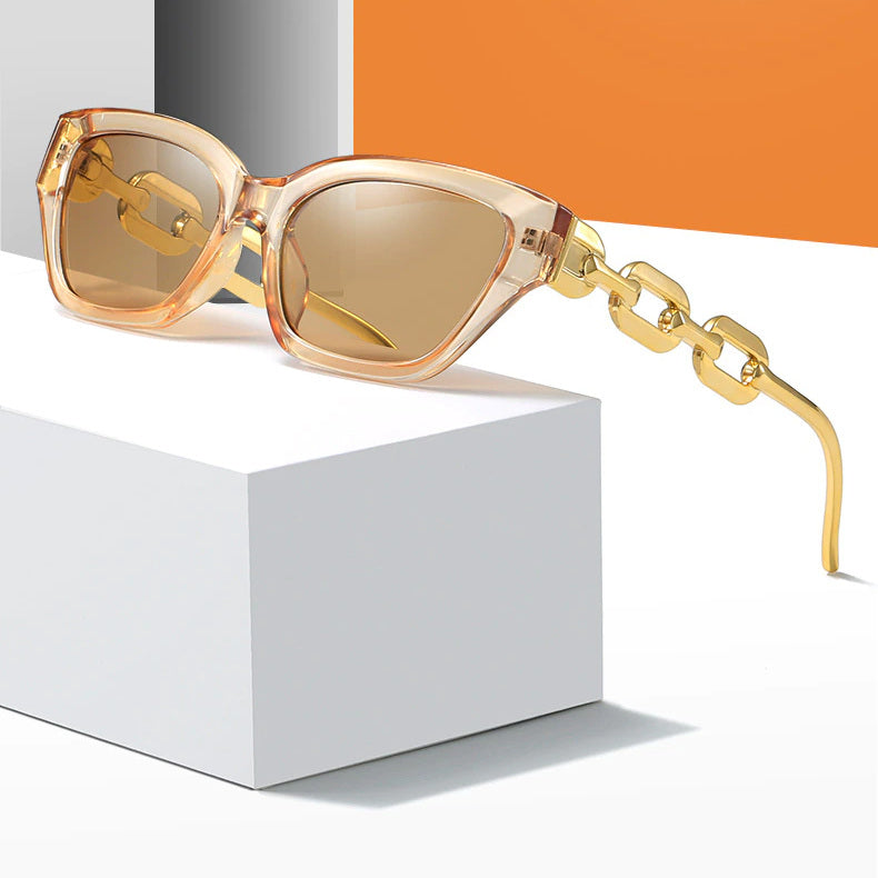 Cat Eye Chain Link Vintage Fashion Sunglasses Women's