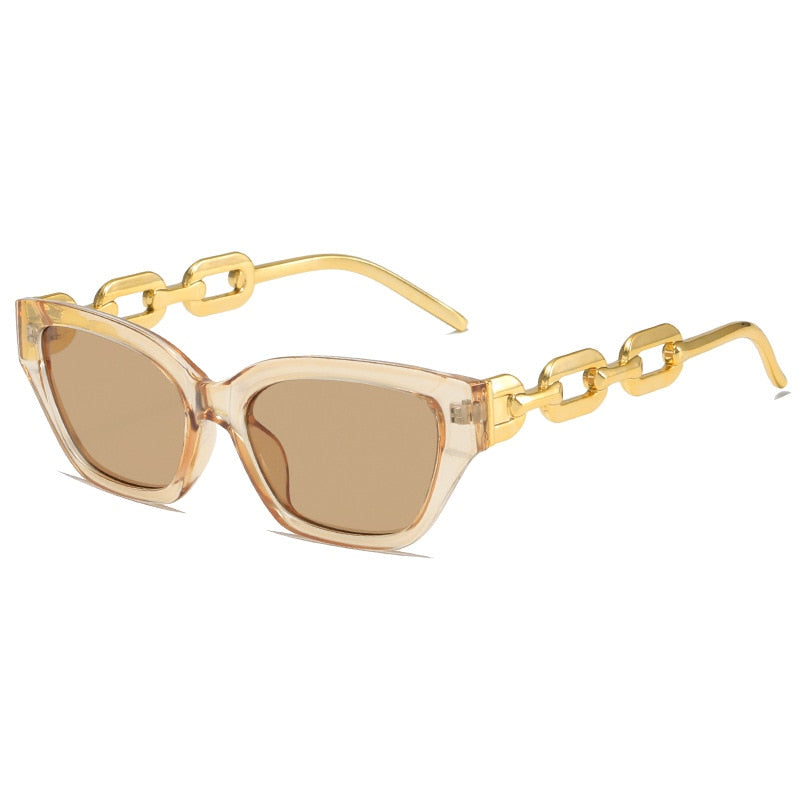 Cat Eye Chain Link Vintage Fashion Sunglasses Women's