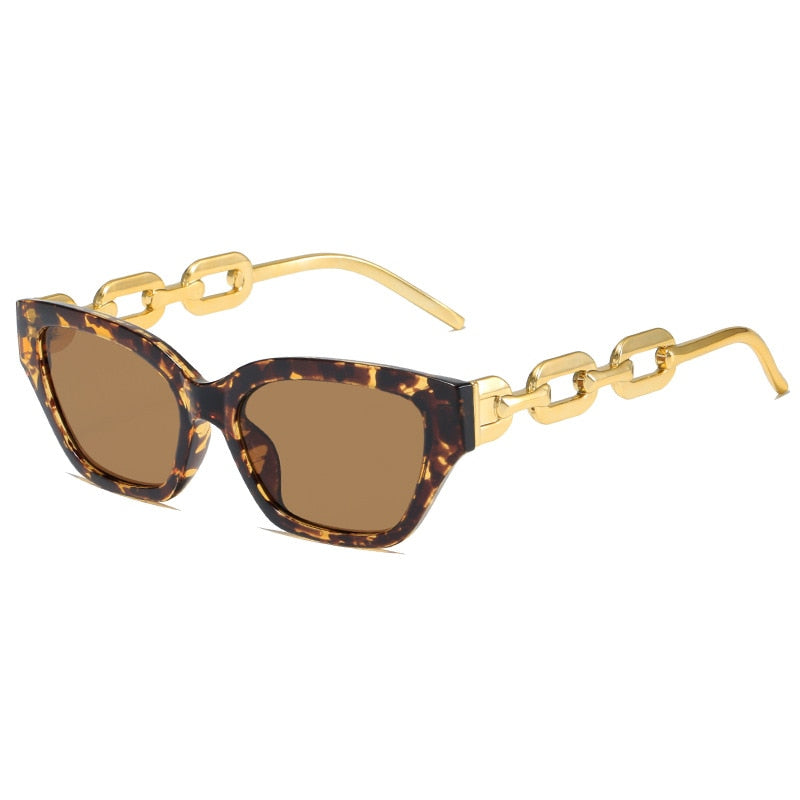 Cat Eye Chain Link Vintage Fashion Sunglasses Women's