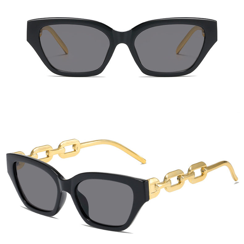 Cat Eye Chain Link Vintage Fashion Sunglasses Women's