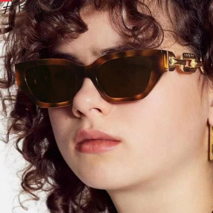 Cat Eye Chain Link Vintage Fashion Sunglasses Women's