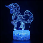 Pink Unicorn Children's Night Light Bedroom Lamp 16 Colours with Remote
