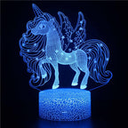 Pink Unicorn Children's Night Light Bedroom Lamp 16 Colours with Remote
