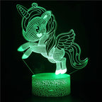 Pink Unicorn Children's Night Light Bedroom Lamp 16 Colours with Remote