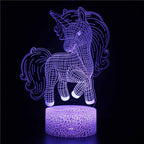 Pink Unicorn Children's Night Light Bedroom Lamp 16 Colours with Remote