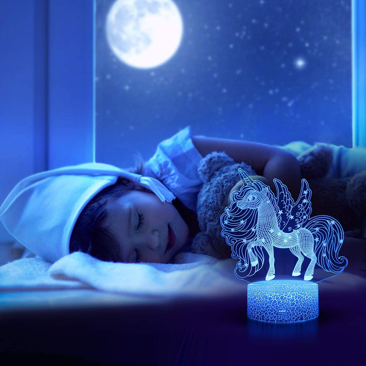 Childrens Night Light Bedroom Lamp 16 Colours & Remote Kids Unicorn-Keep Melbourne Marvellous Official Store