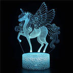 Pink Unicorn Children's Night Light Bedroom Lamp 16 Colours with Remote