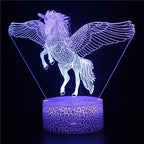 Pink Unicorn Children's Night Light Bedroom Lamp 16 Colours with Remote