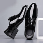 Italiano Patent Leather Formal Oxford Dress for Men Shiny Shoes