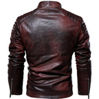 Classic Leather Jacket Stylish Motorbike Biker Vintage Men's Plus Sizes