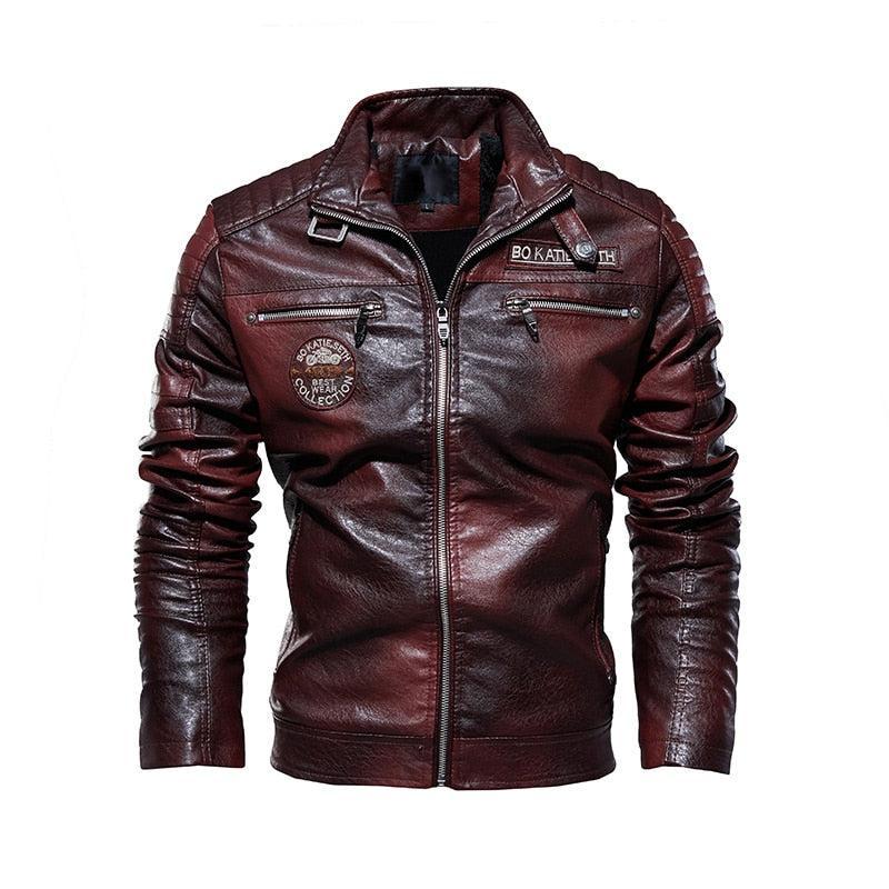 Classic Leather Jacket Stylish Motorbike Biker Vintage Men's Plus Sizes