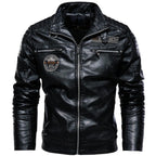 Classic Leather Jacket Stylish Motorbike Biker Vintage Men's Plus Sizes