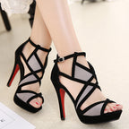 Peep Toe High Heels Women's Party Heel Shoes 8cm